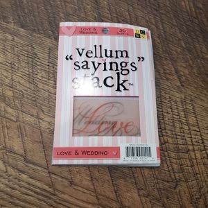 Love Wedding Vellum Sayings Stack Scrapbooking Arts Crafts Office Pink White